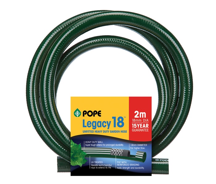 Pope 18mm x 2m Legacy18 Unfitted Garden Hose 