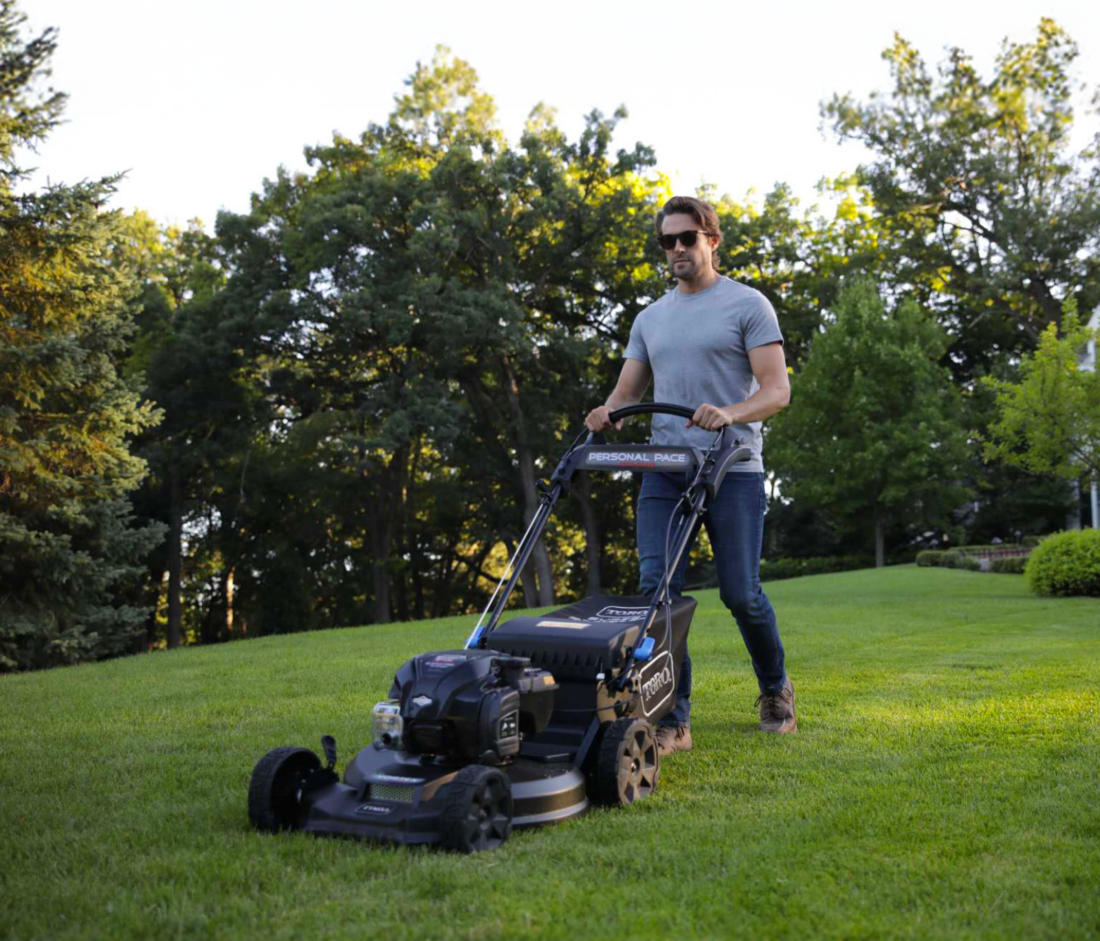 Man using a Toro mower - model 21565