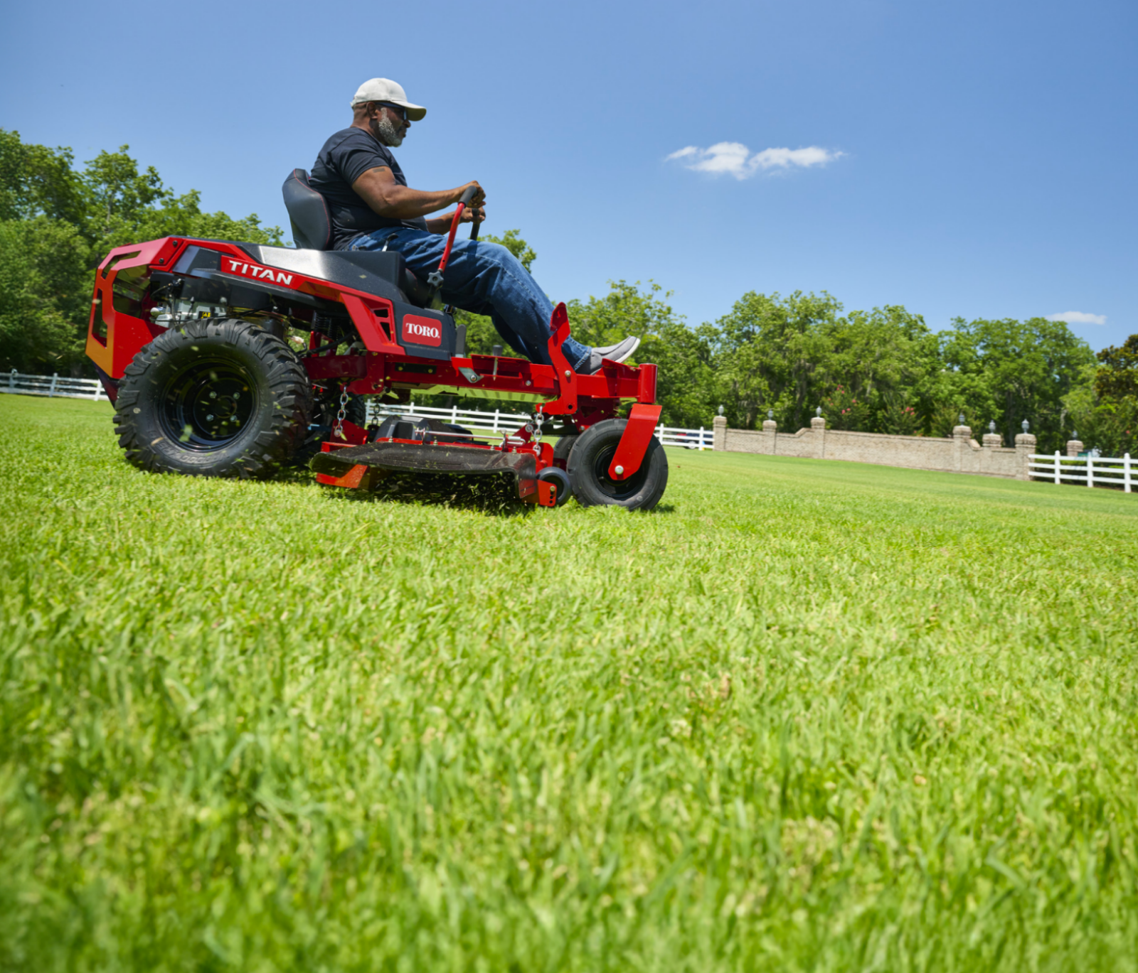 Person using Toro Zero Turn Mower - model 76614
