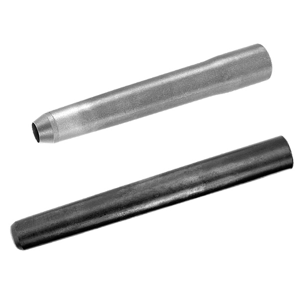 A Pair of Hollow Coring Tines on White Background