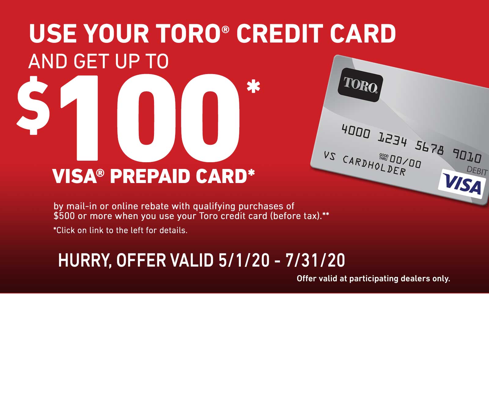 Toro Homeowner Customer Financing Promotions Toro