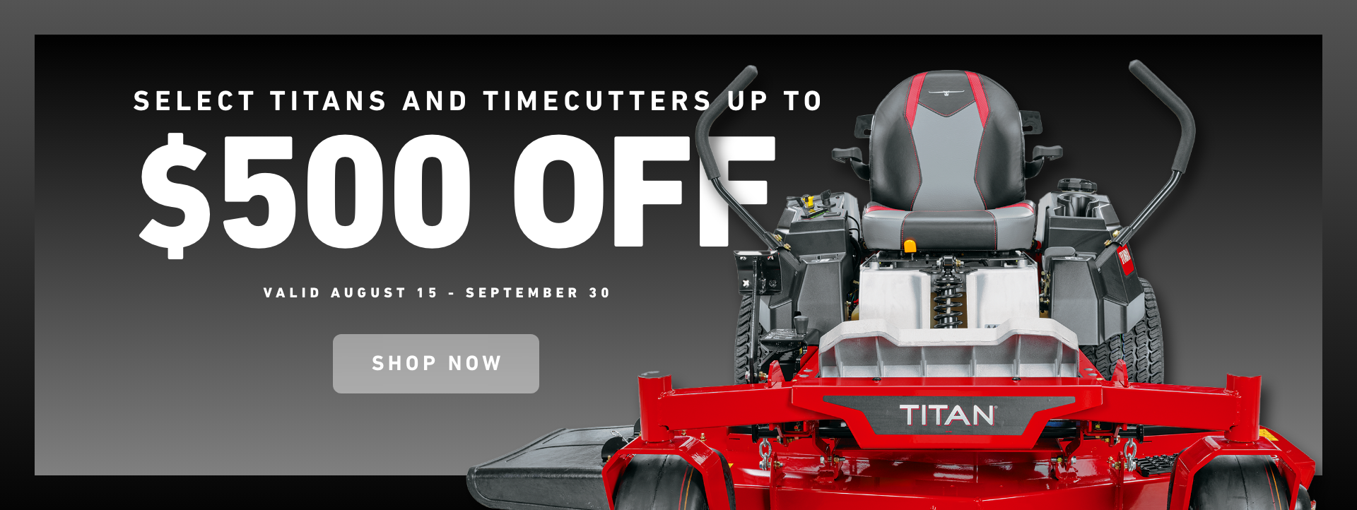 Toro Sale up to $500 off Select Titan and TimeCutter mowers