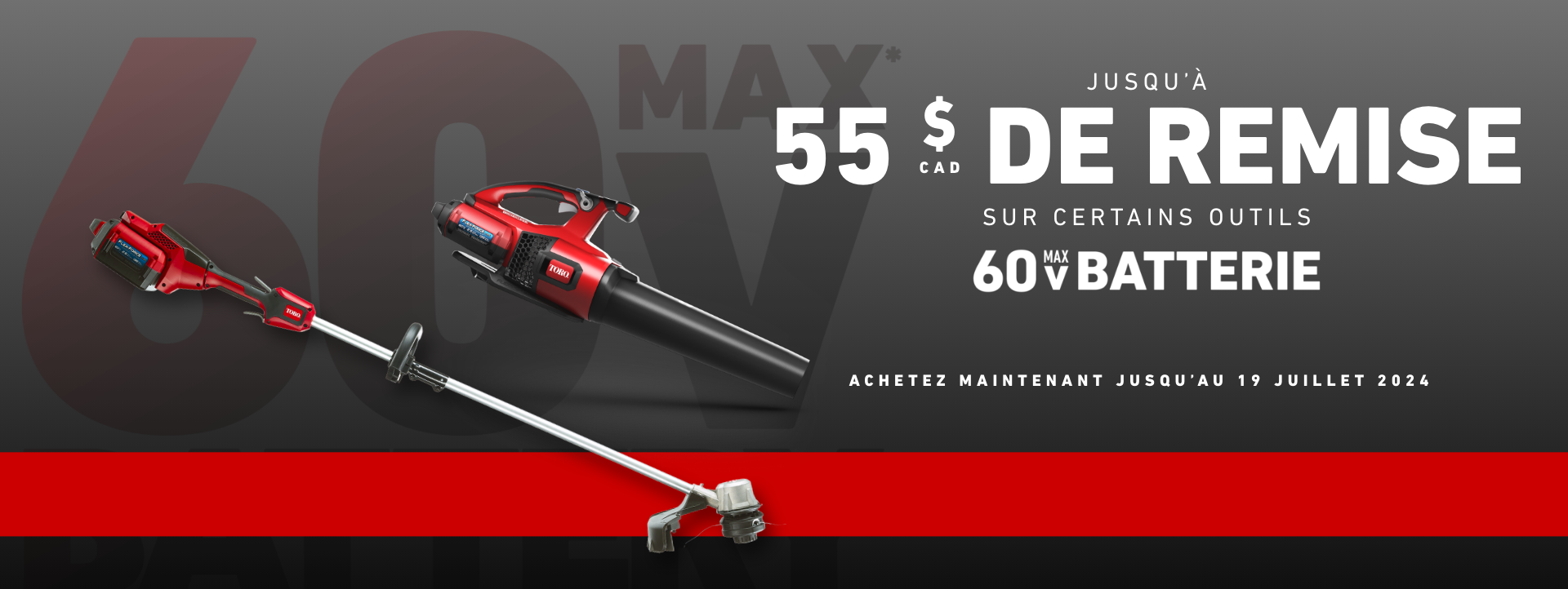 Économisez 55 $ sur certains outils de parc à batterie 60 V Max - achetez maintenant jusqu'au 19 juillet 2024