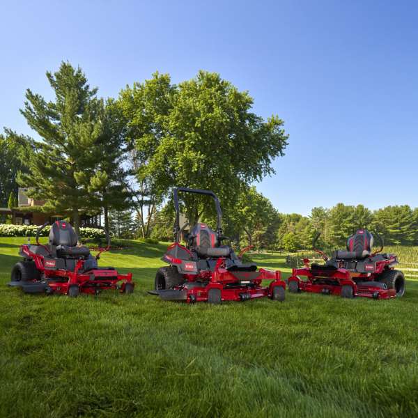 Three Toro TimeCutters and TITAN mowers