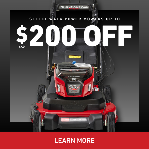 Upgrade your mow with up to $200 OFF select gas- and battery-powered walk behind mowers through May 31st!