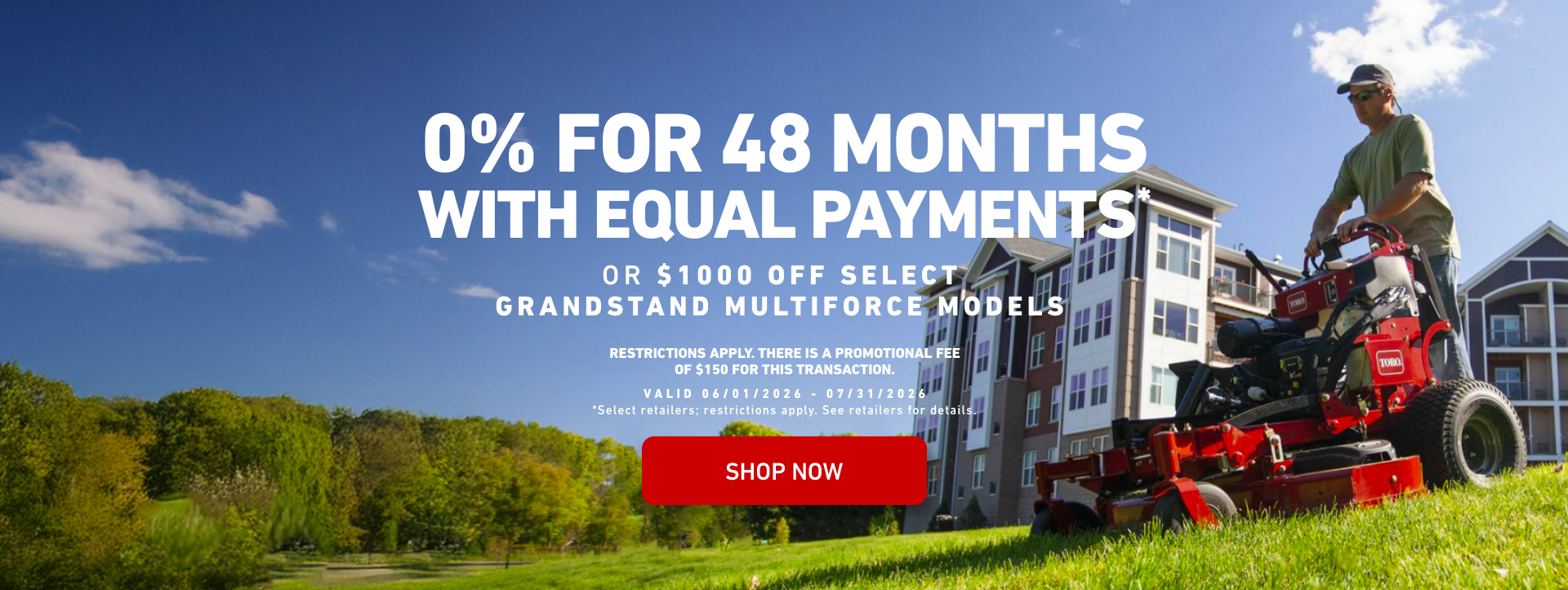 0% For 48 Months with Equal Payments or $1000 off Select GrandStand MultiForce Models - Shop Now