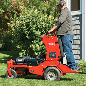 Toro aerator a back yard lawn