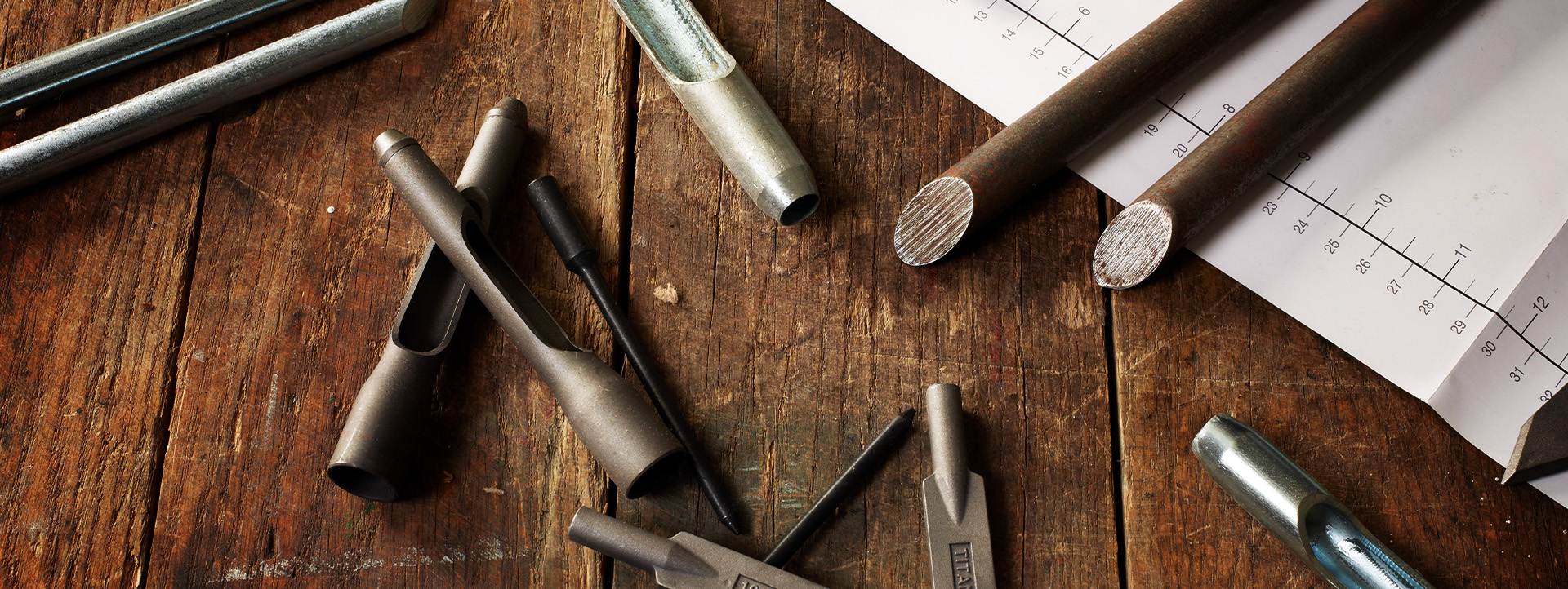 Scattered Variety of Tines on a Work Bench