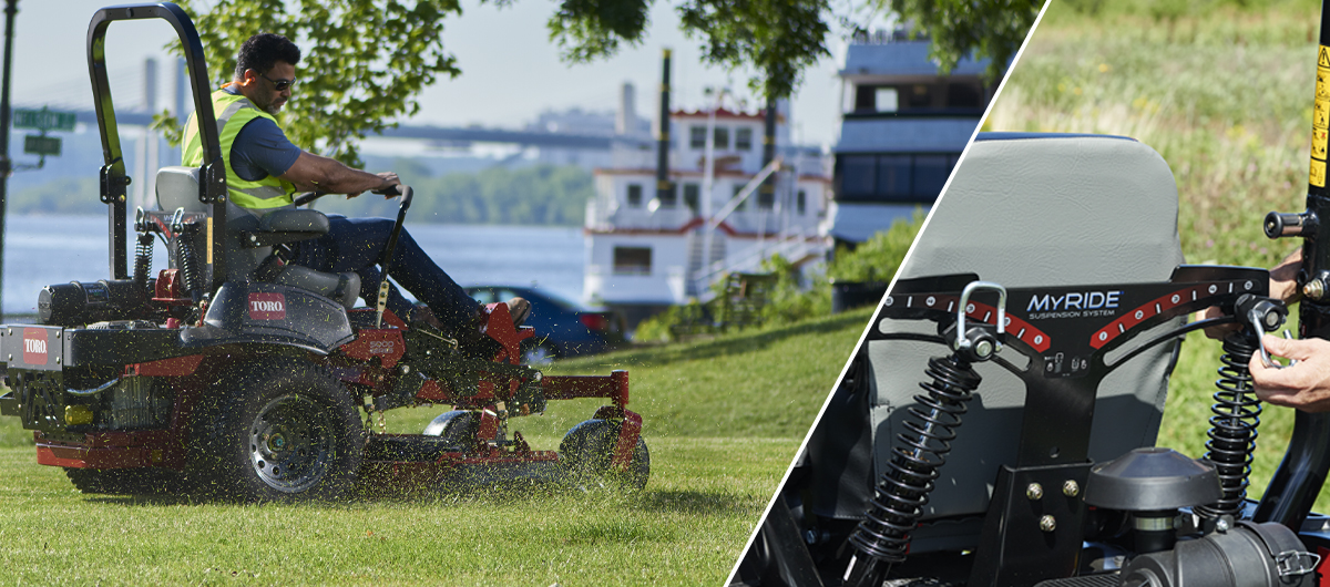 Most comfortable zero turn mower has Toro MyRide suspension system 